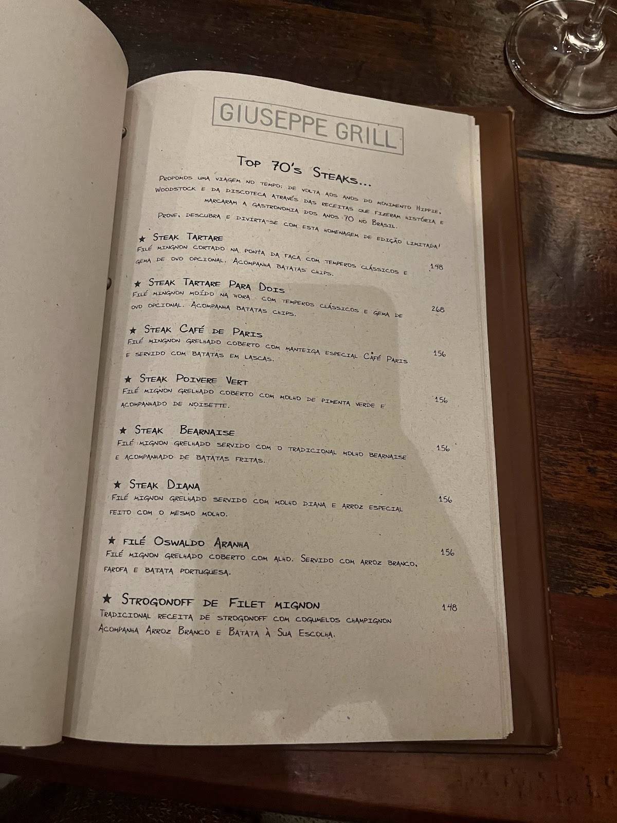 Giuseppe Grill cardápio