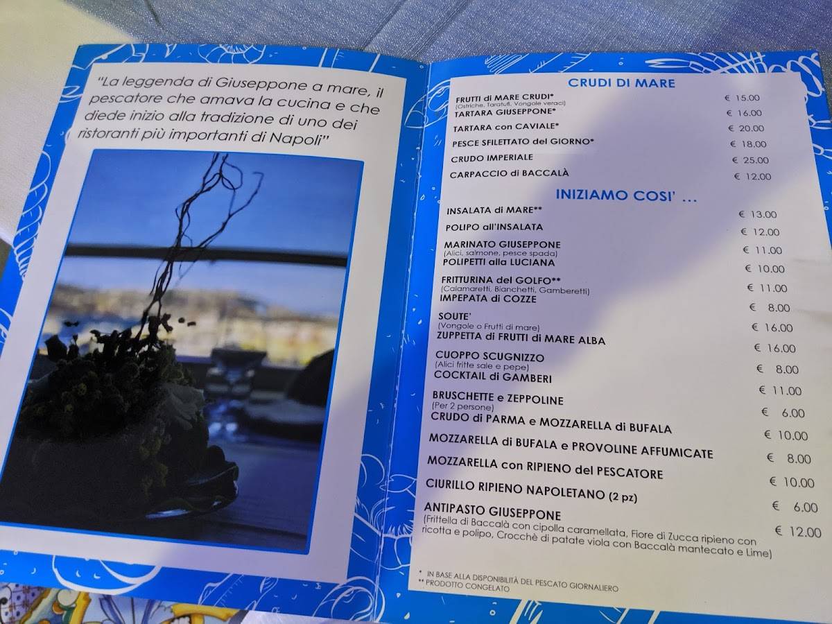 Menu di Giuseppone a Mare by Riva 