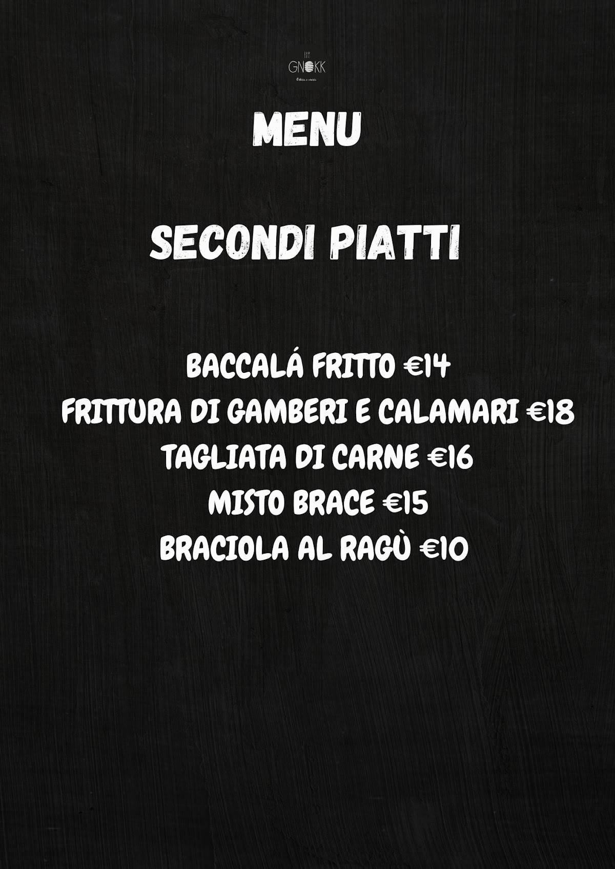 Menu di Gnokk- Trattoria, Ristorante 