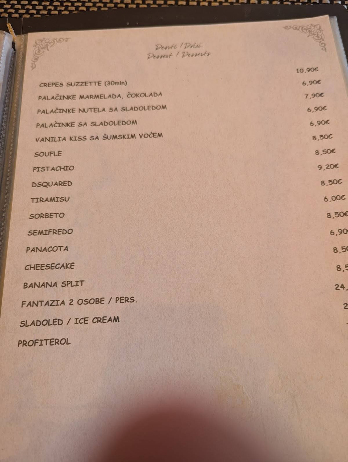 Menu di Goga 