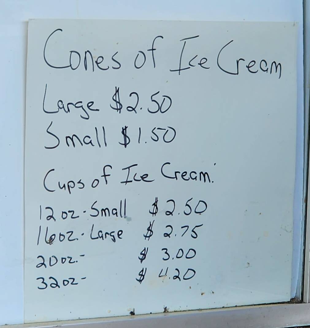 Menu at Golden Dairy fast food, Rogersville, TN66