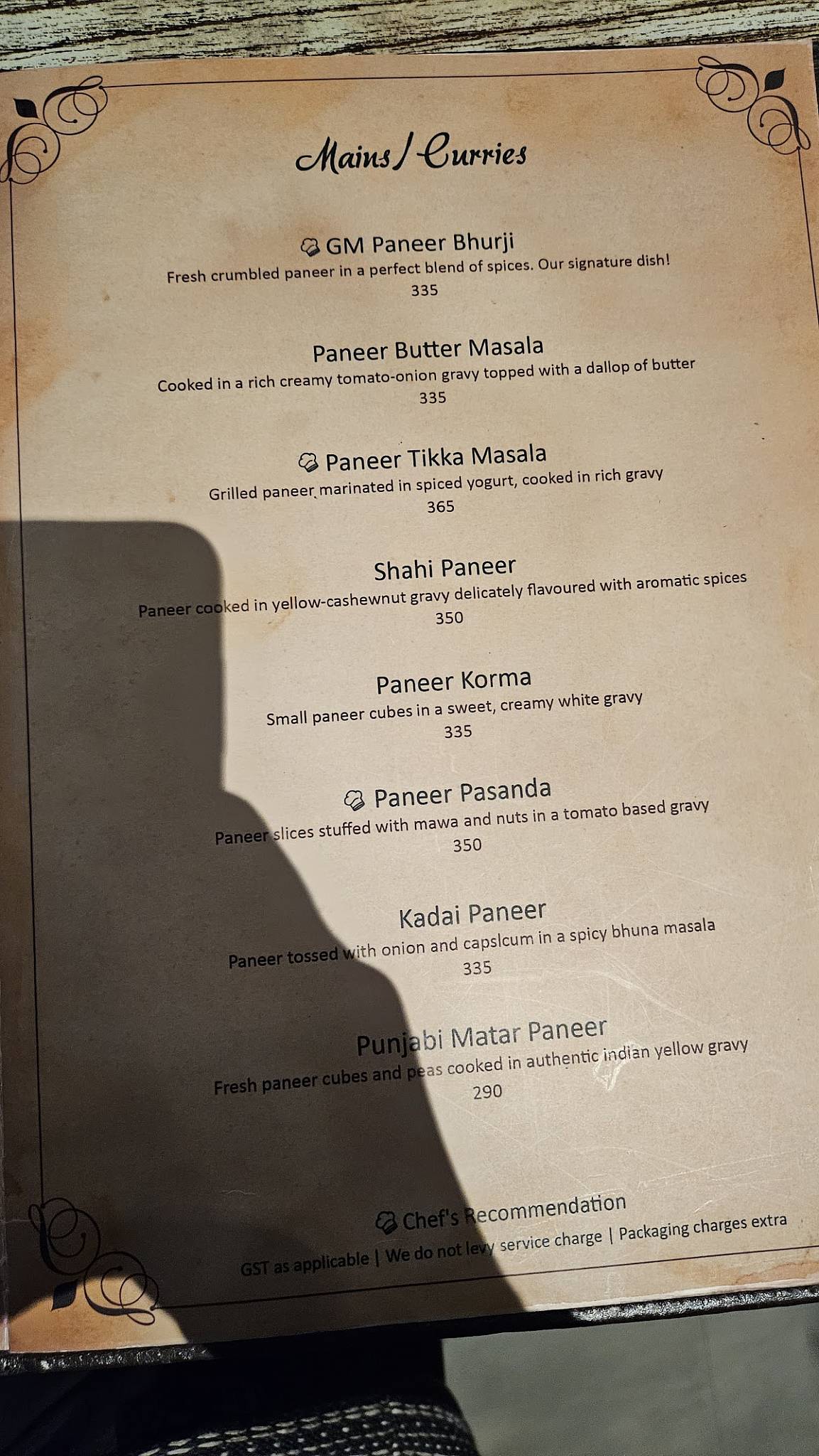 Gopal Maharaj Pure Veg Restaurant in Guwahati menu