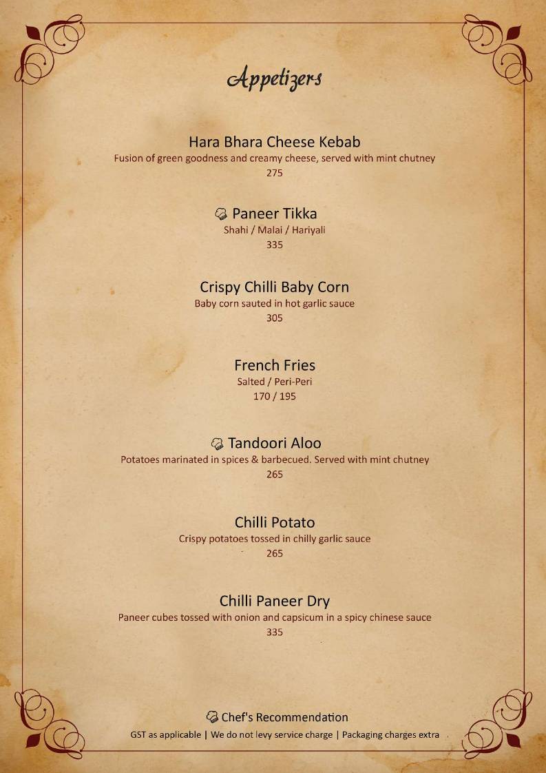 Gopal Maharaj Pure Veg Restaurant in Guwahati menu