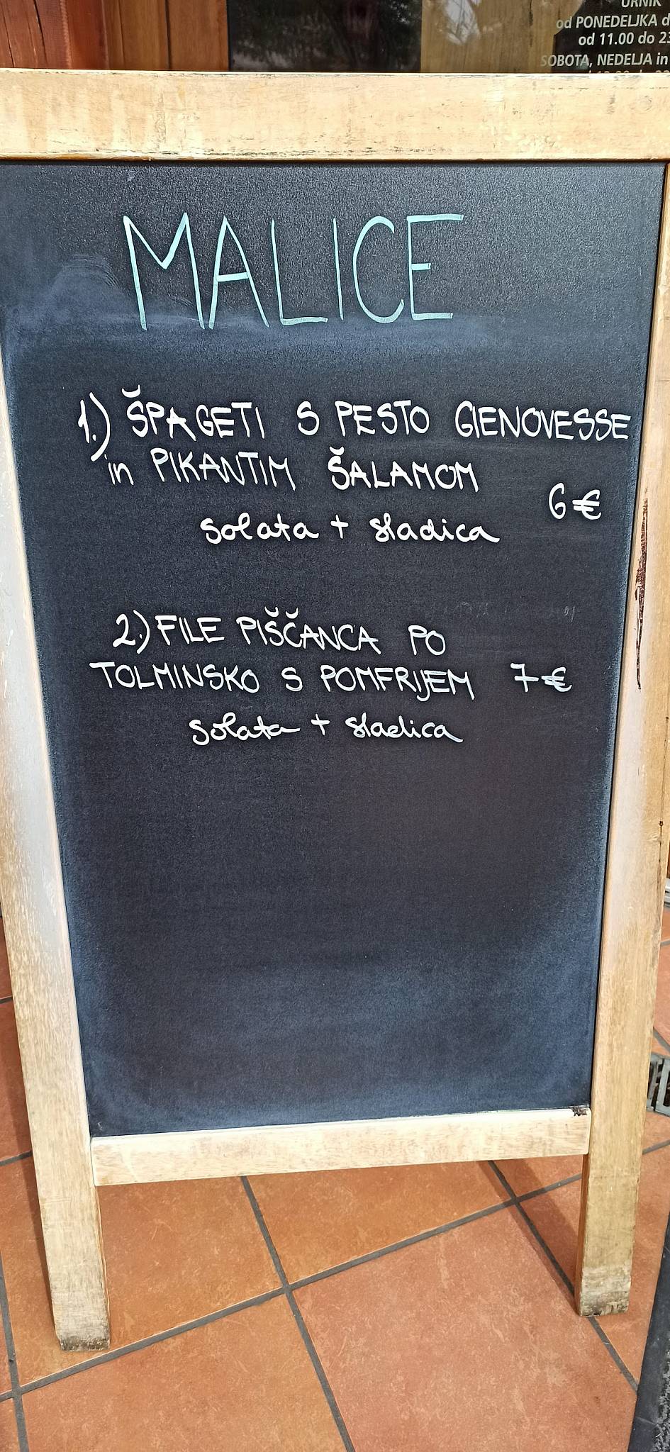 Menu di Gostilna Pr'Mikiju 