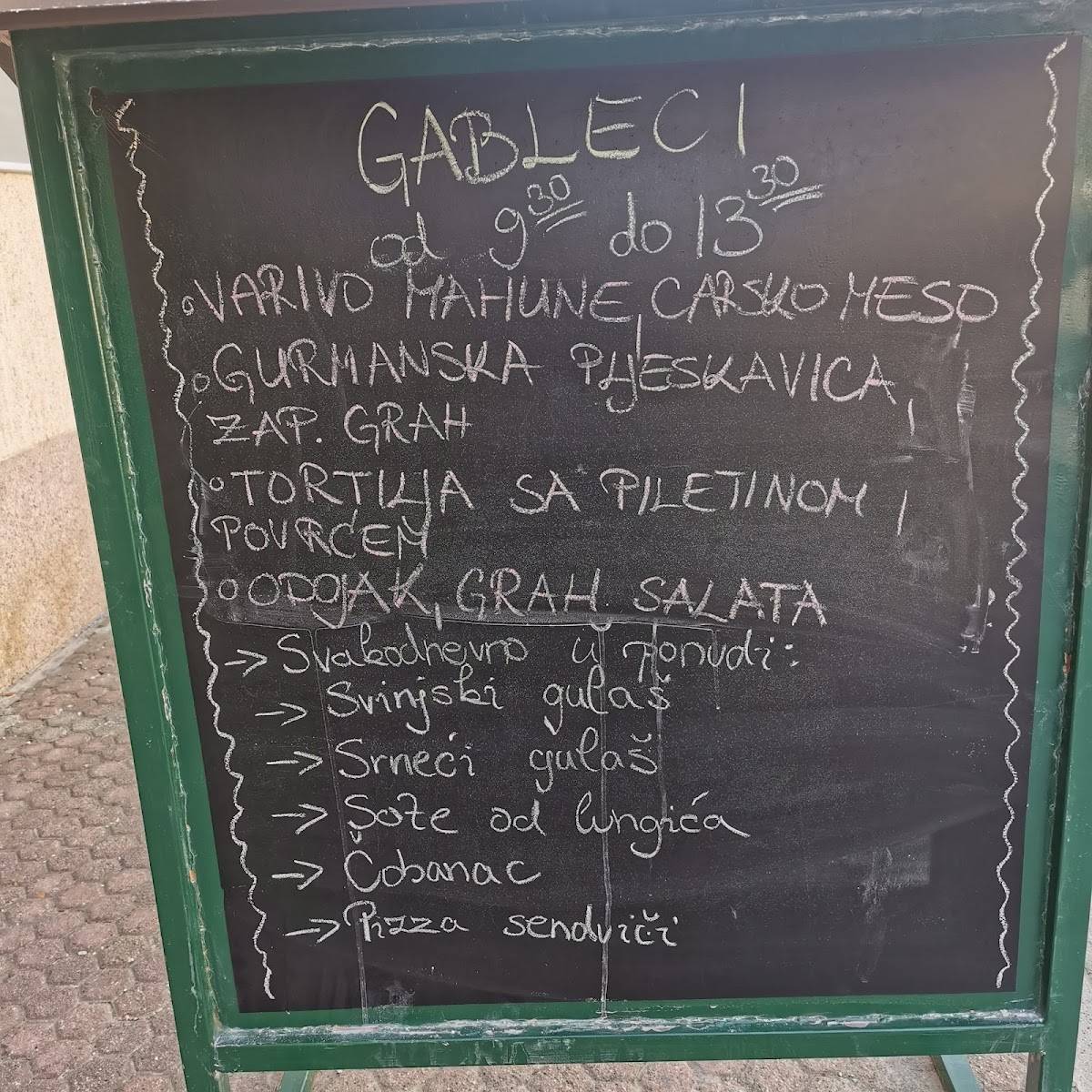 Menu di Gradska Pivnica Ivanić-Grad 