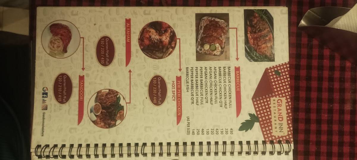Grand Inn Restaurant menu