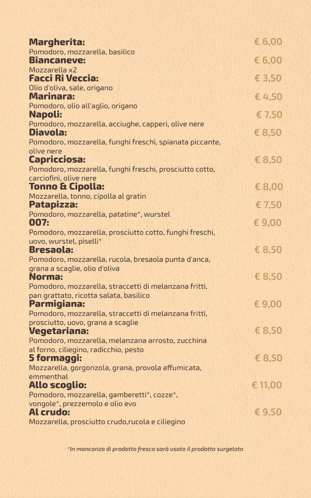 Menu di Granum Pizzeria 