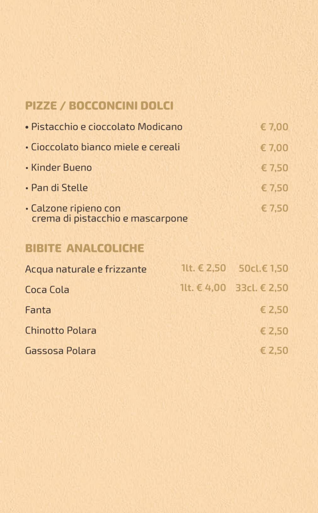 Menu di Granum Pizzeria 