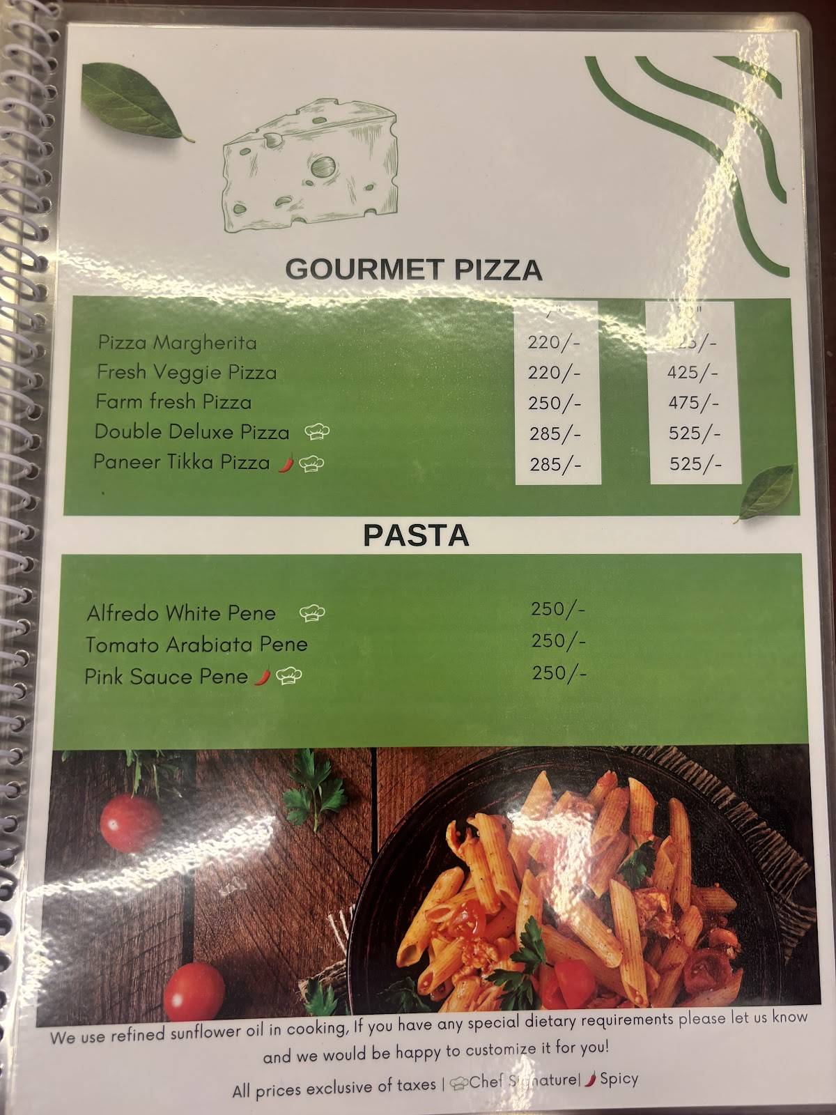 Green Guru menu