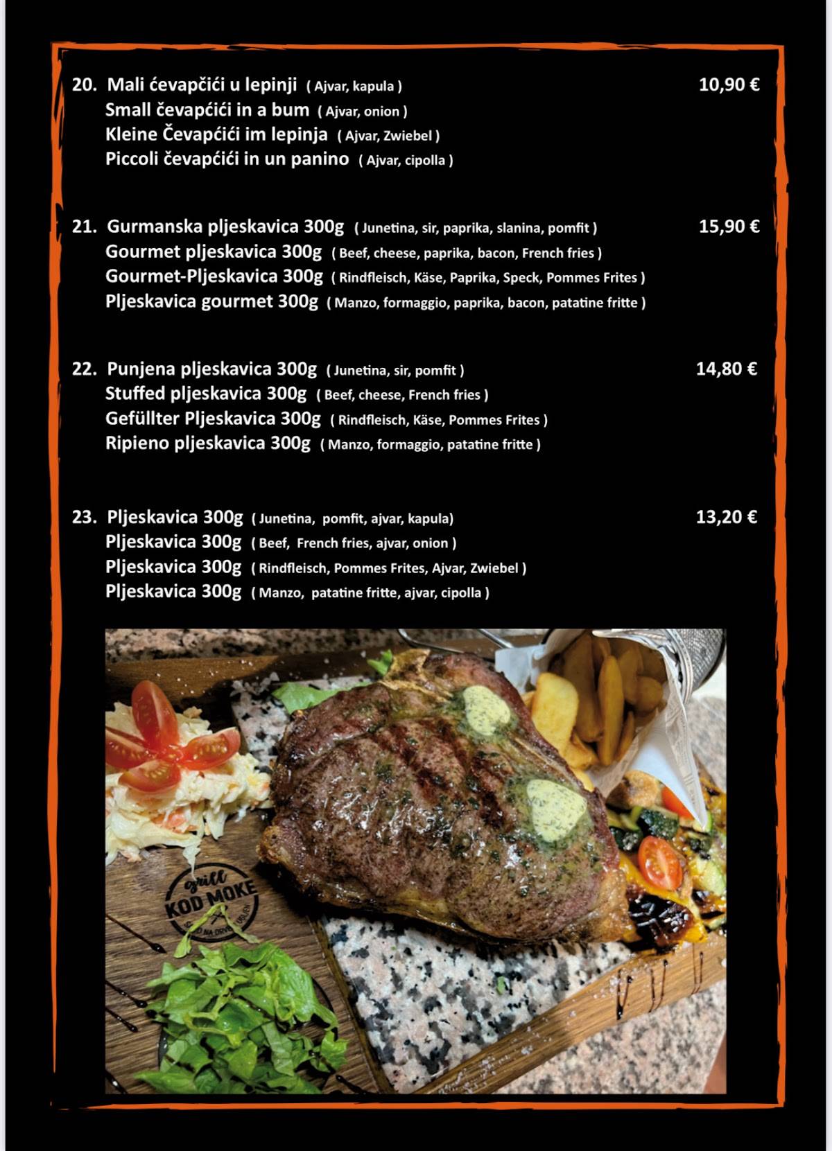 Menu di Grill Kod Moke 