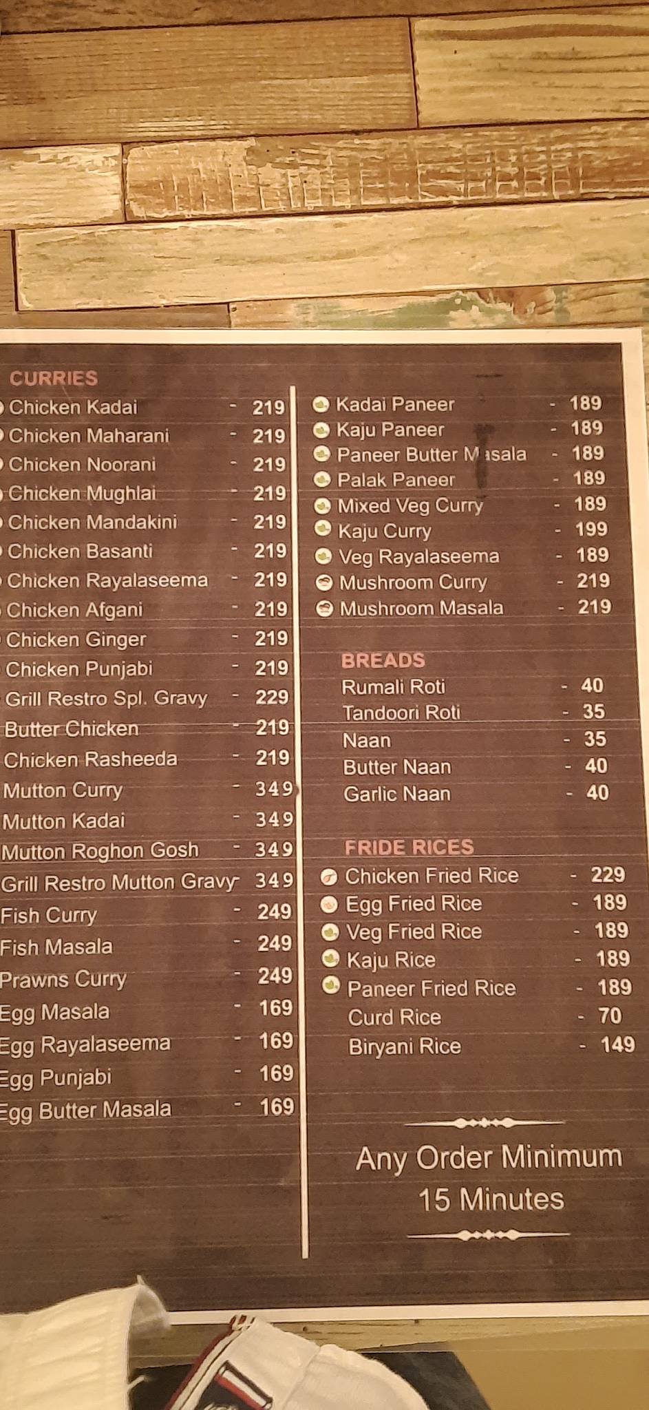 Grill Restro menu