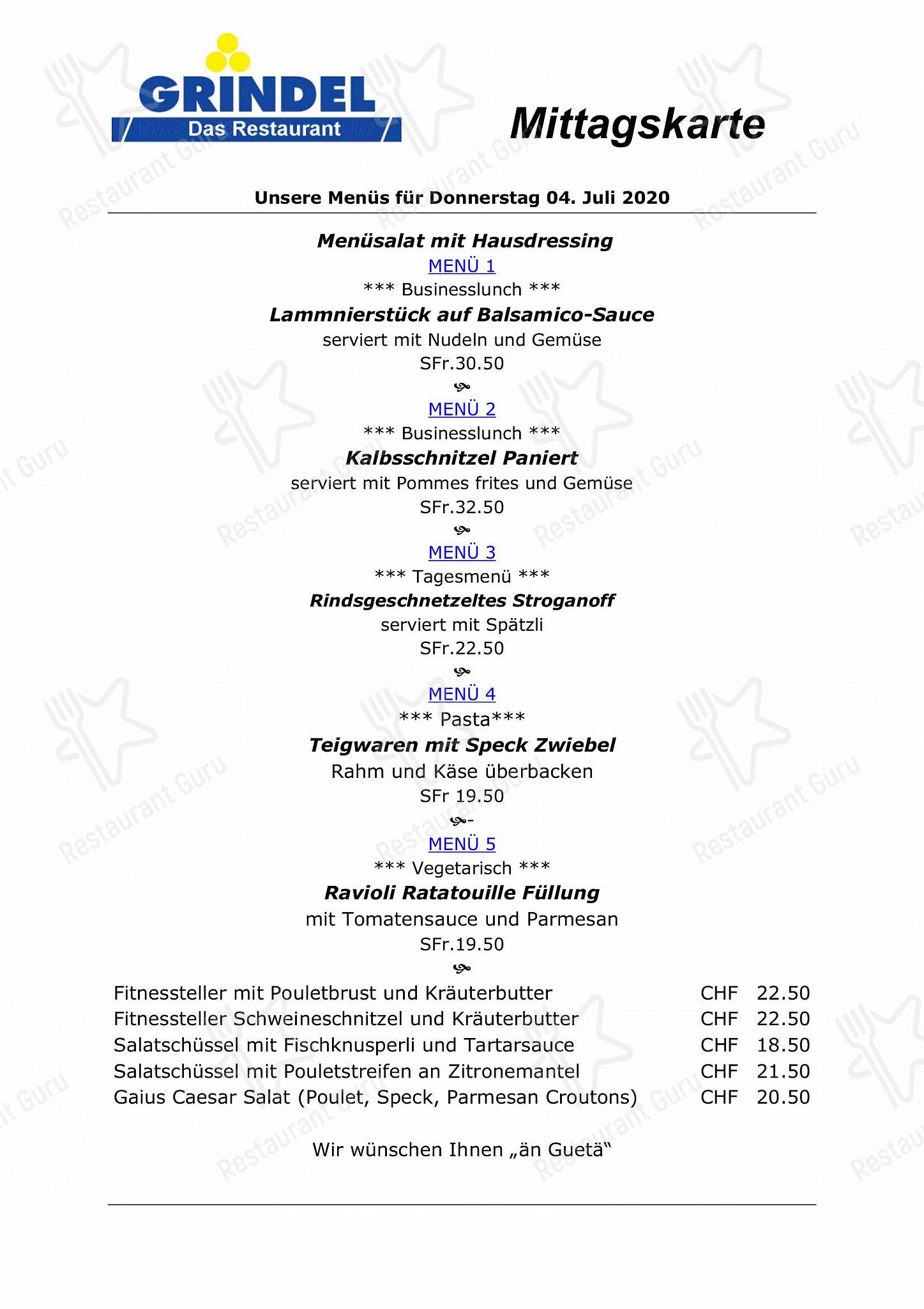 Grindel - Das Restaurant in Bassersdorf - Крафт меню