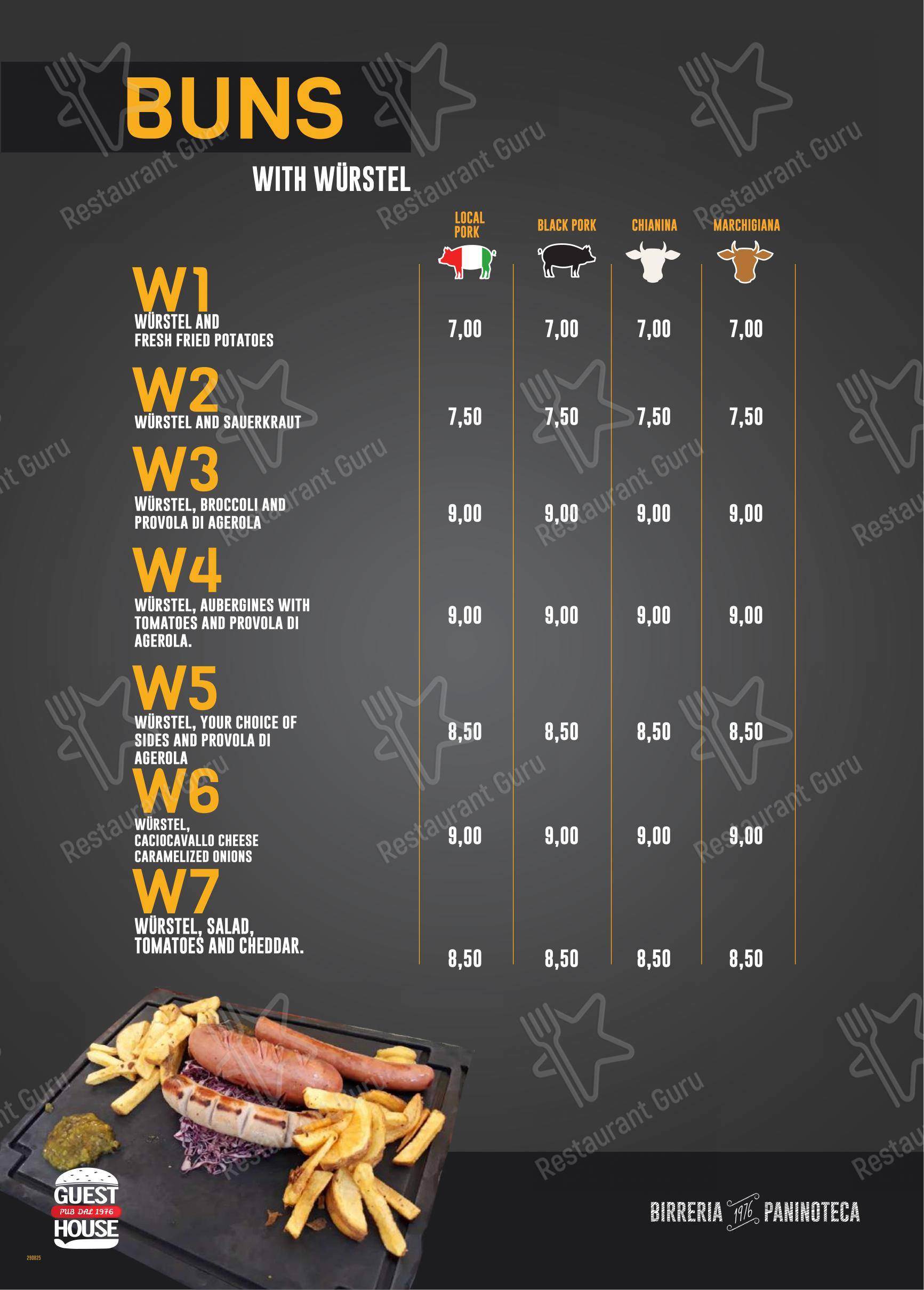 Menu bar pour Guest House Pub dans Naples