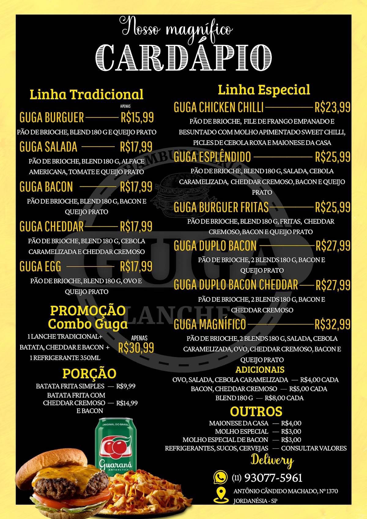 Guga Lanches cardápio
