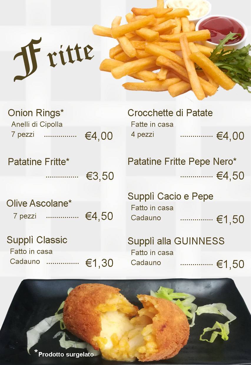 Menu di Guinness Risto Pub Alatri 