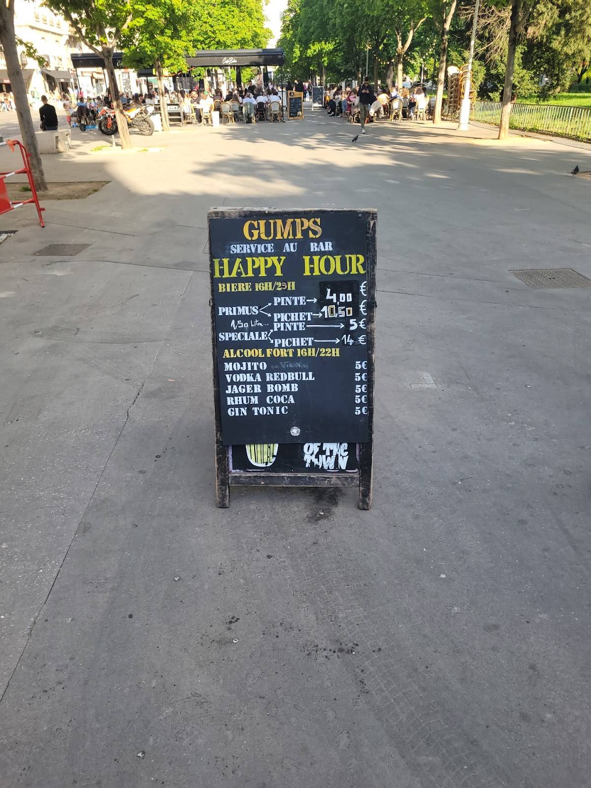Menu de Gump's Corner