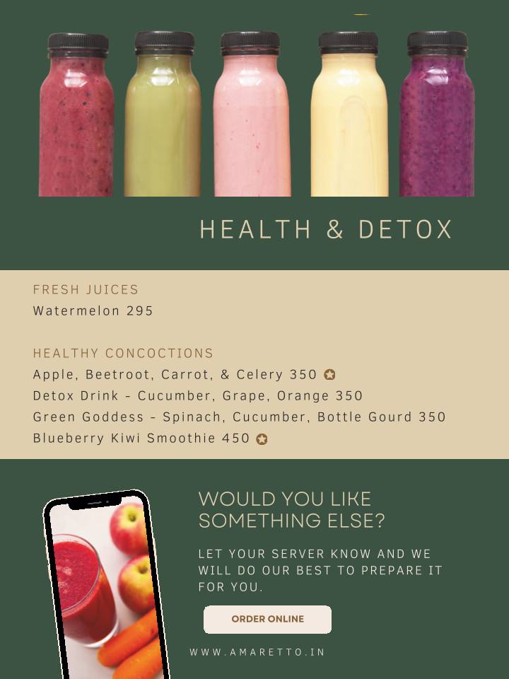 Cafe Amaretto menu
