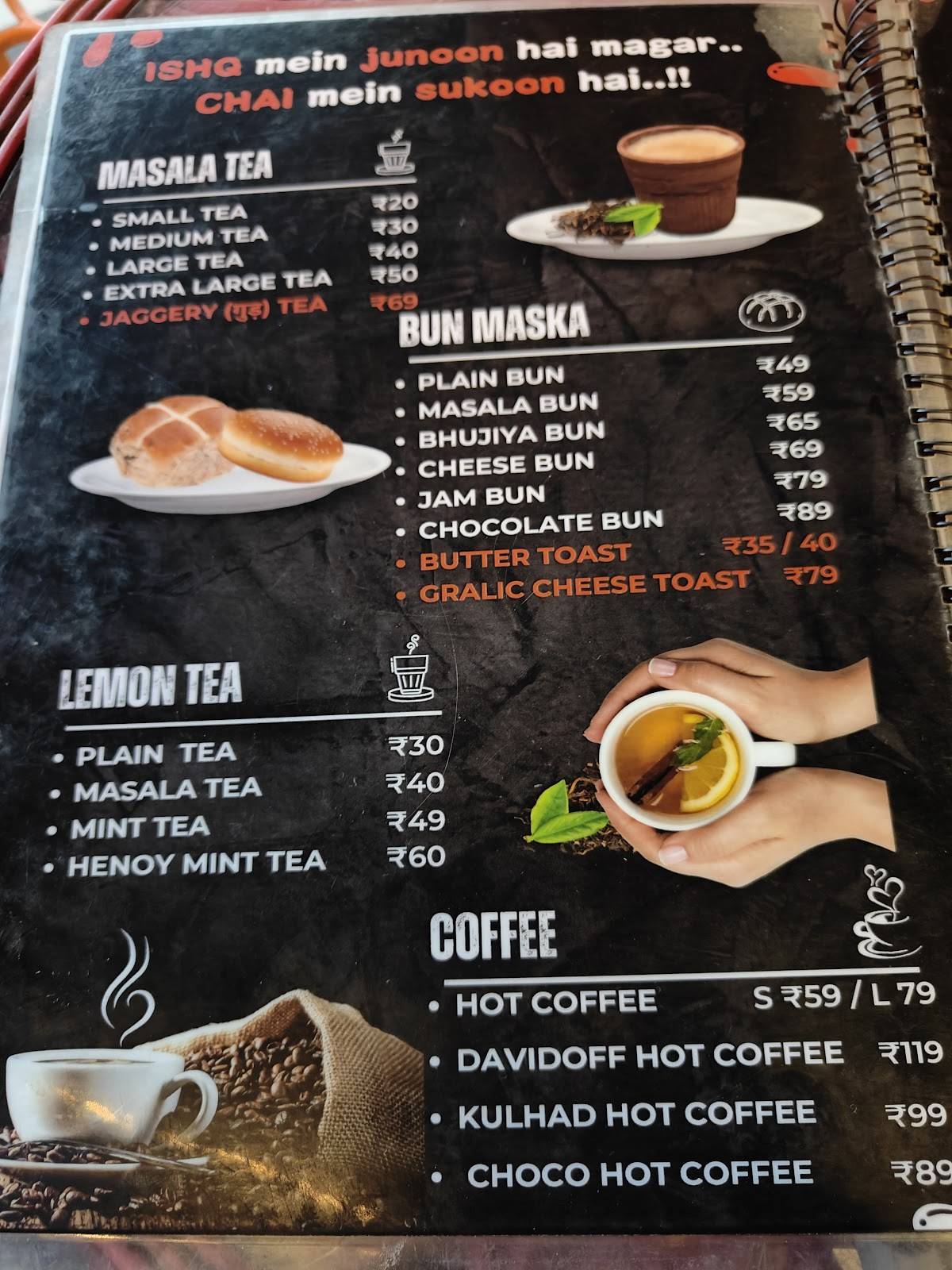 TALAB TEA menu