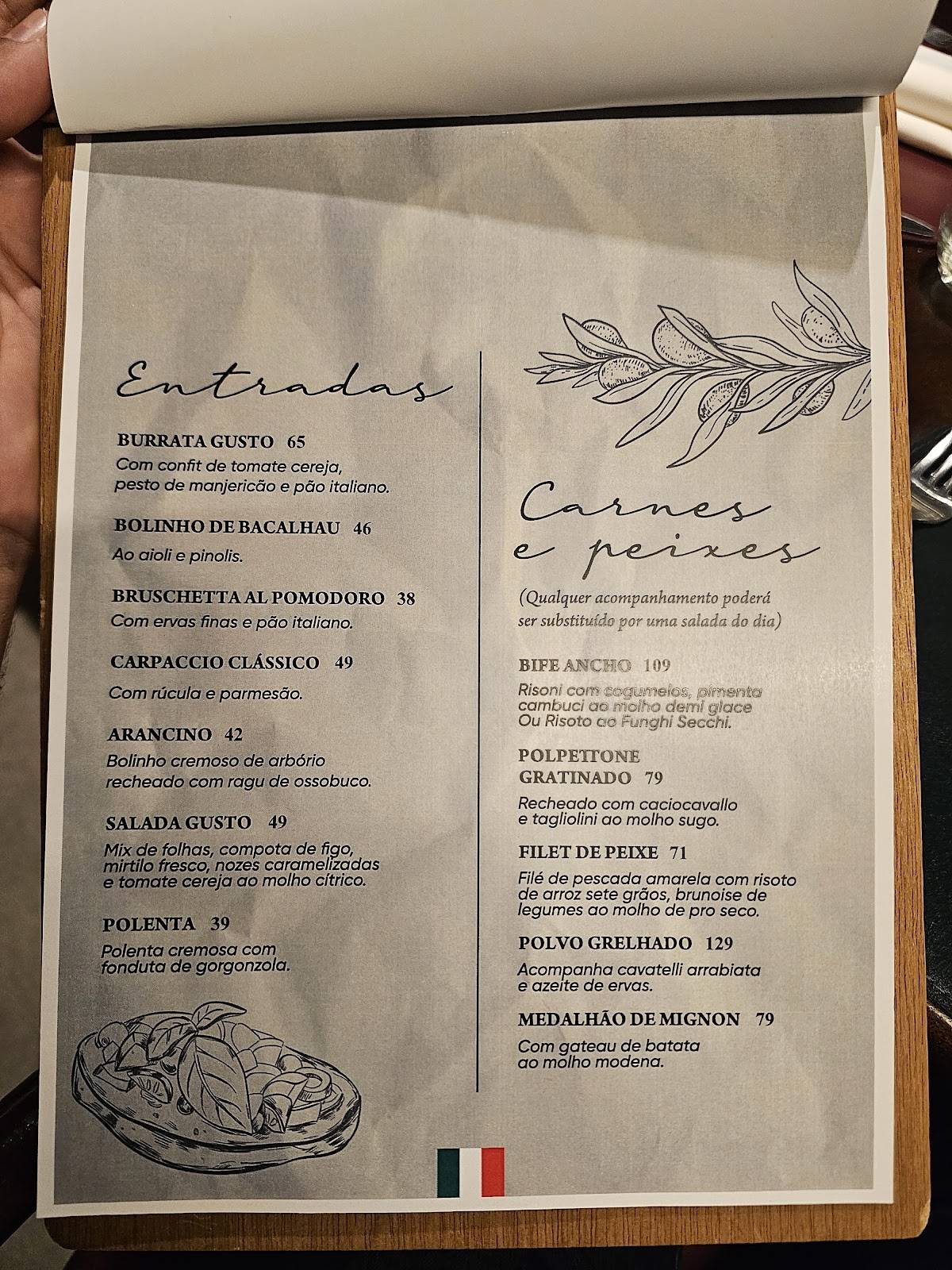 Gusto Cucina Moema cardápio