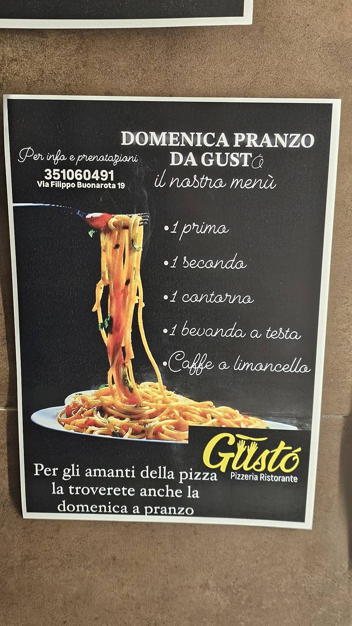Menu di Gustó Pizzeria Ristorante Sushipizza 