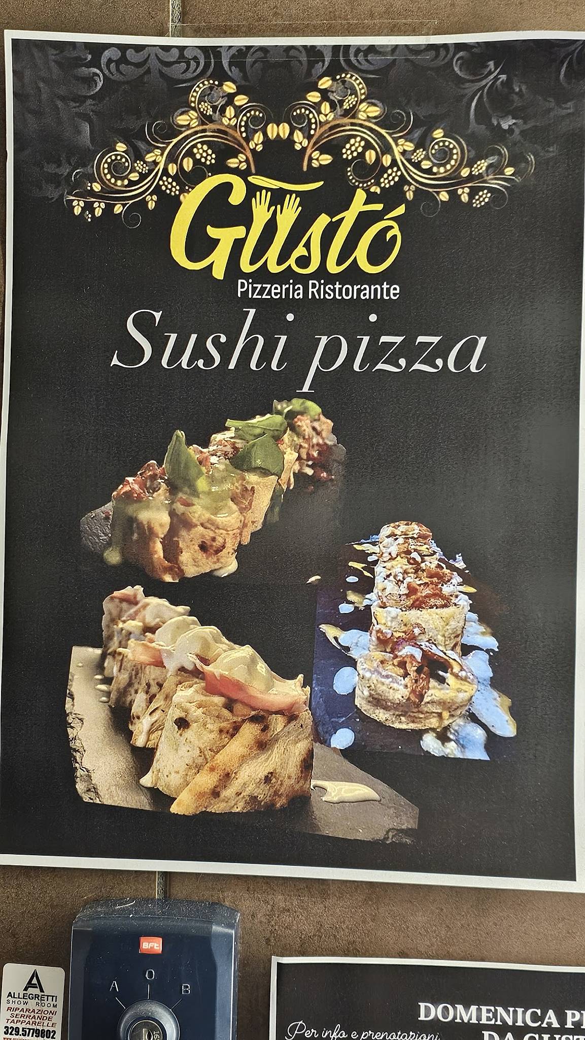 Menu di Gustó Pizzeria Ristorante Sushipizza 