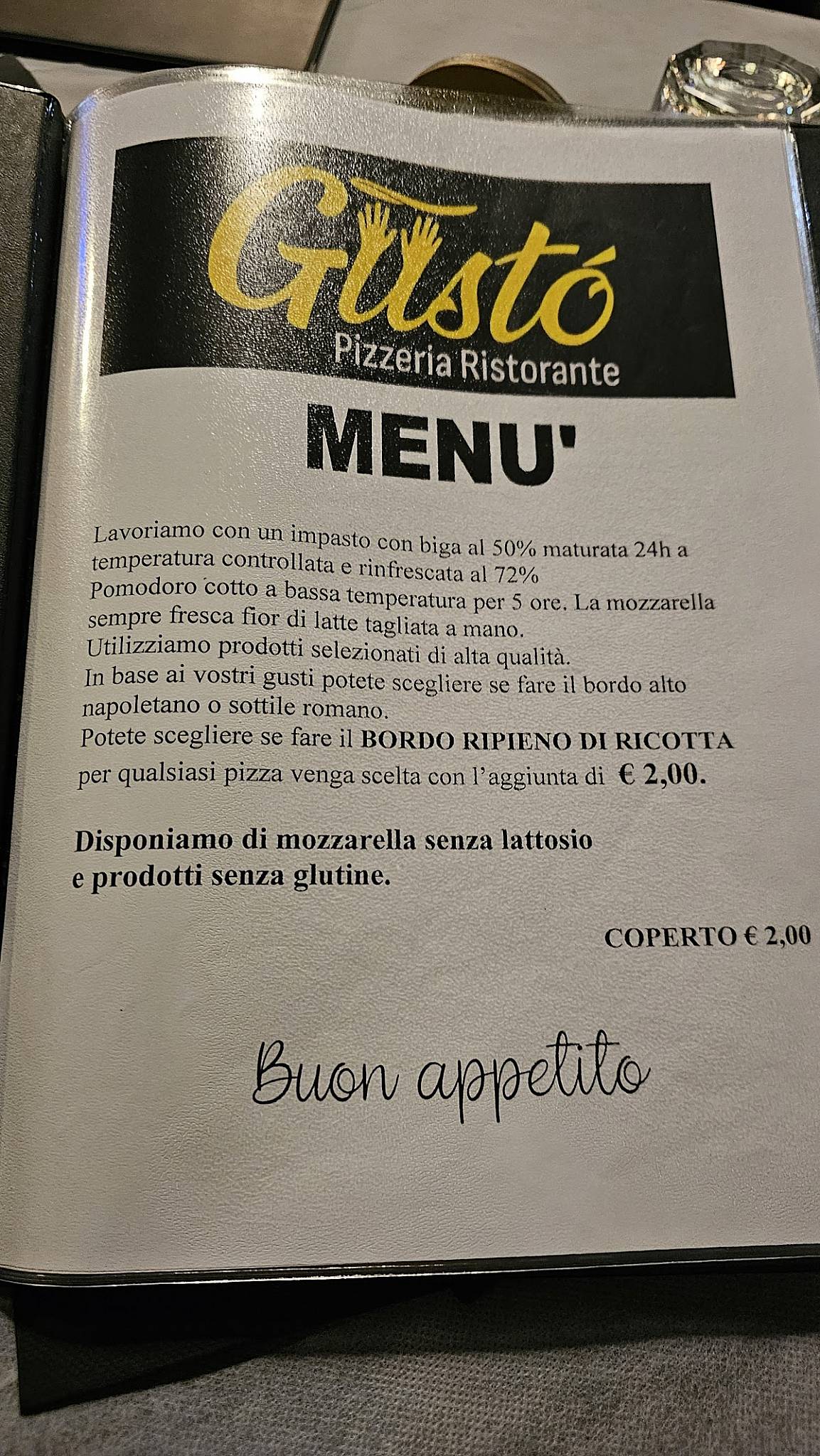 Menu di Gustó Pizzeria Ristorante Sushipizza 