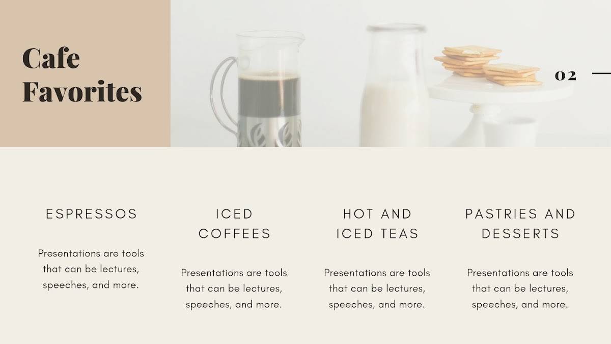 H2O CAFE & RESTAURANT menu