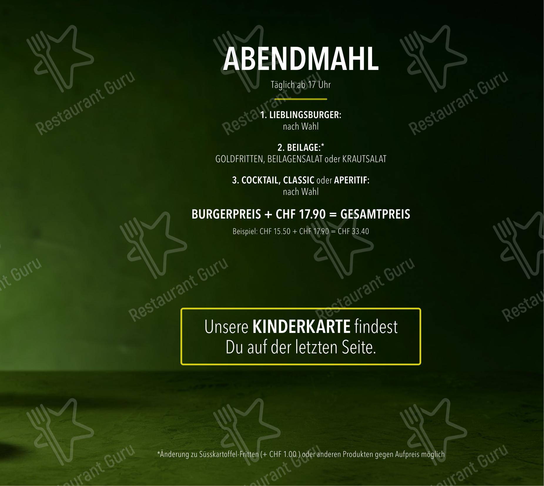 Menu per HANS IM GLÜCK - CHUR City West in Coira