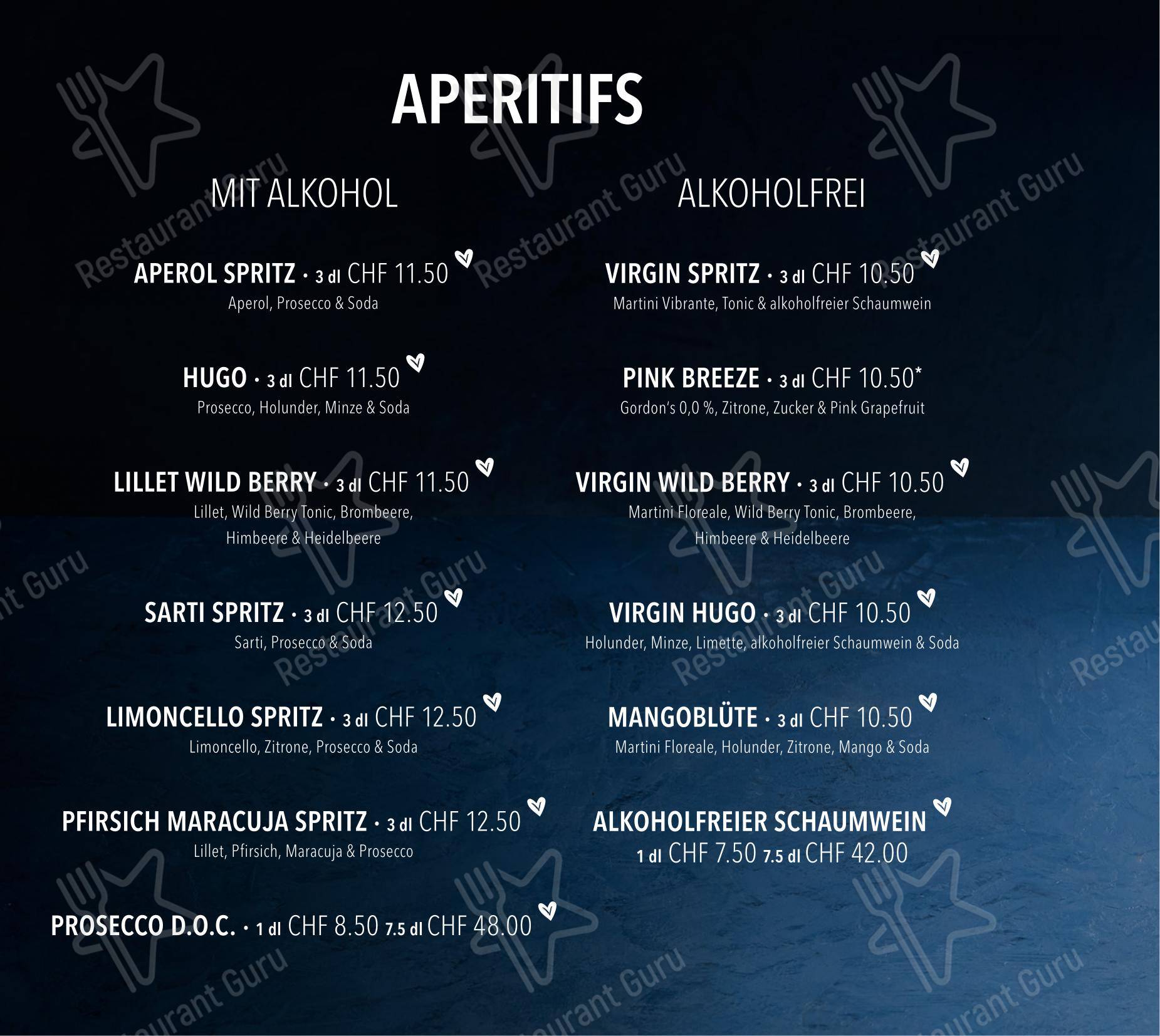 Menu per HANS IM GLÜCK - CHUR City West in Coira