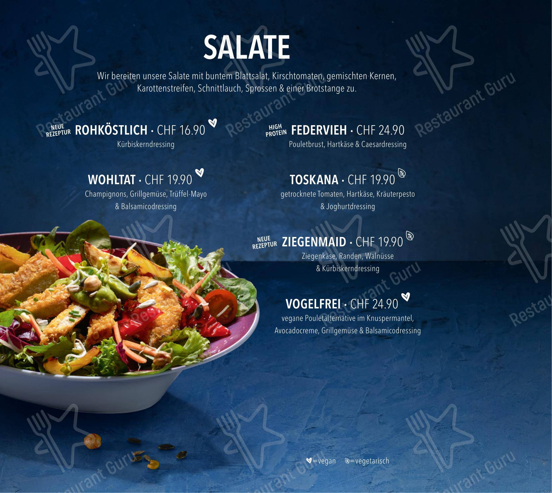 Menu per HANS IM GLÜCK - CHUR City West in Coira