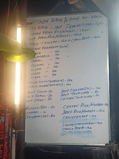 HFC Kebab stall menu