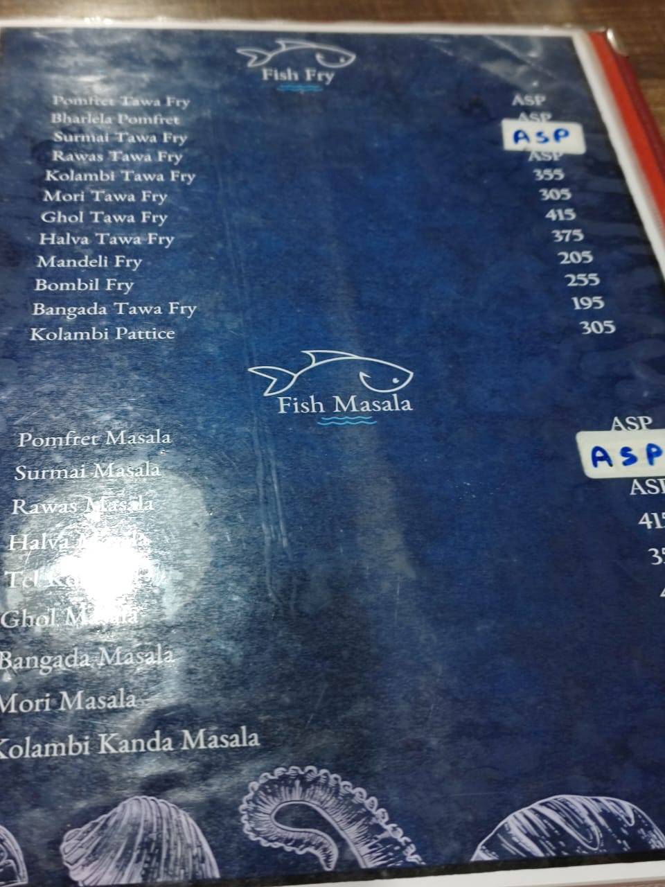 Hodi Sea Food Resturant Vashi menu