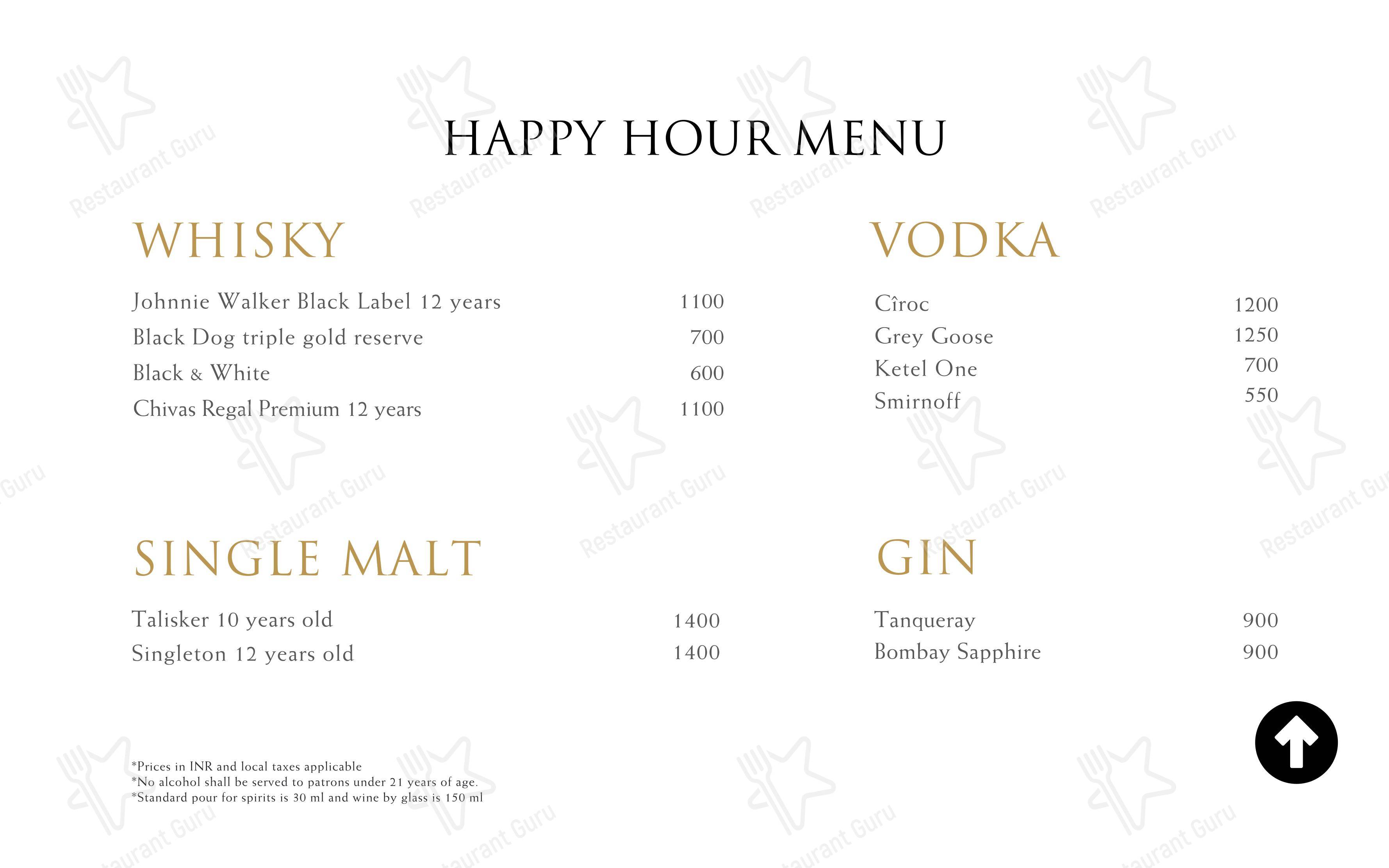 Menu bar for the HYPE pub & bar