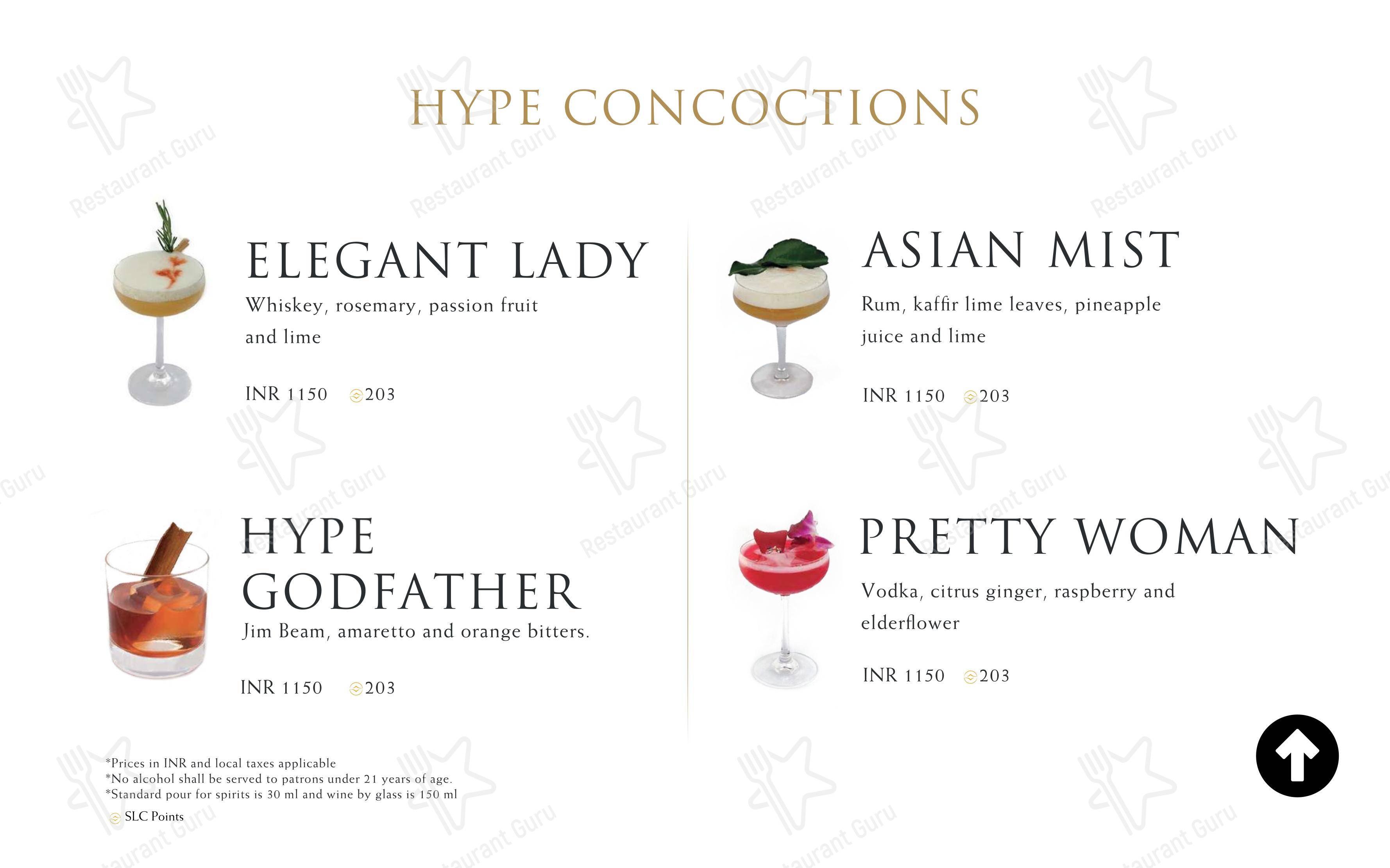 HYPE in Bengaluru - Menu bar