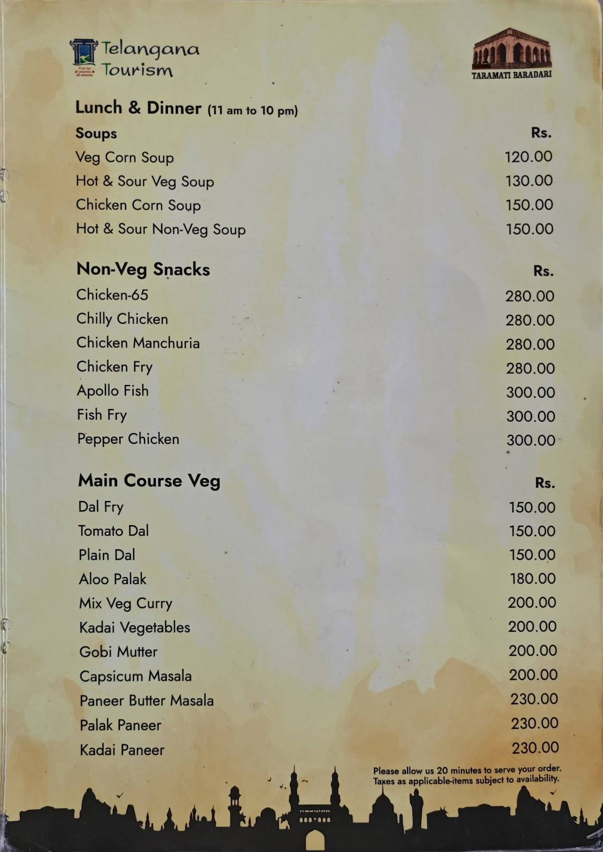 Haritha Restaurant menu