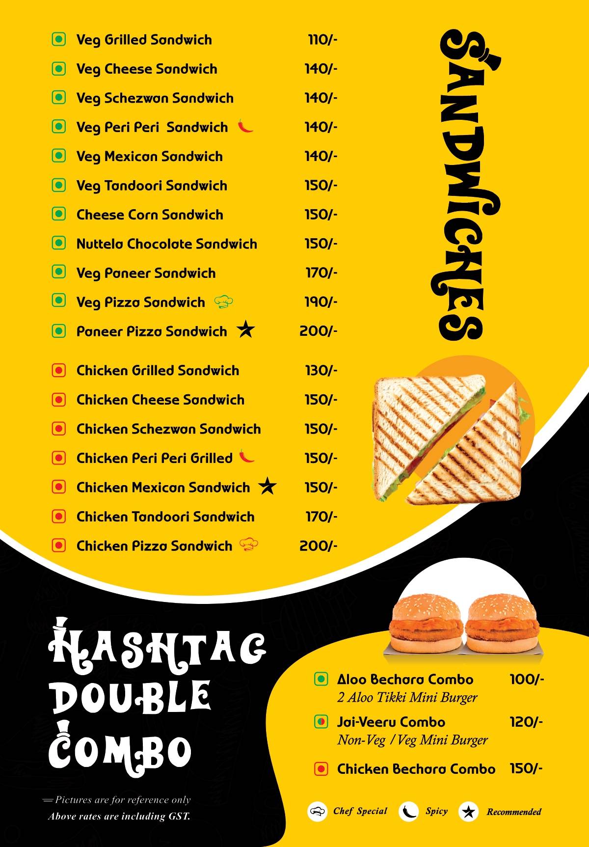 Hashtag Fastfood menu