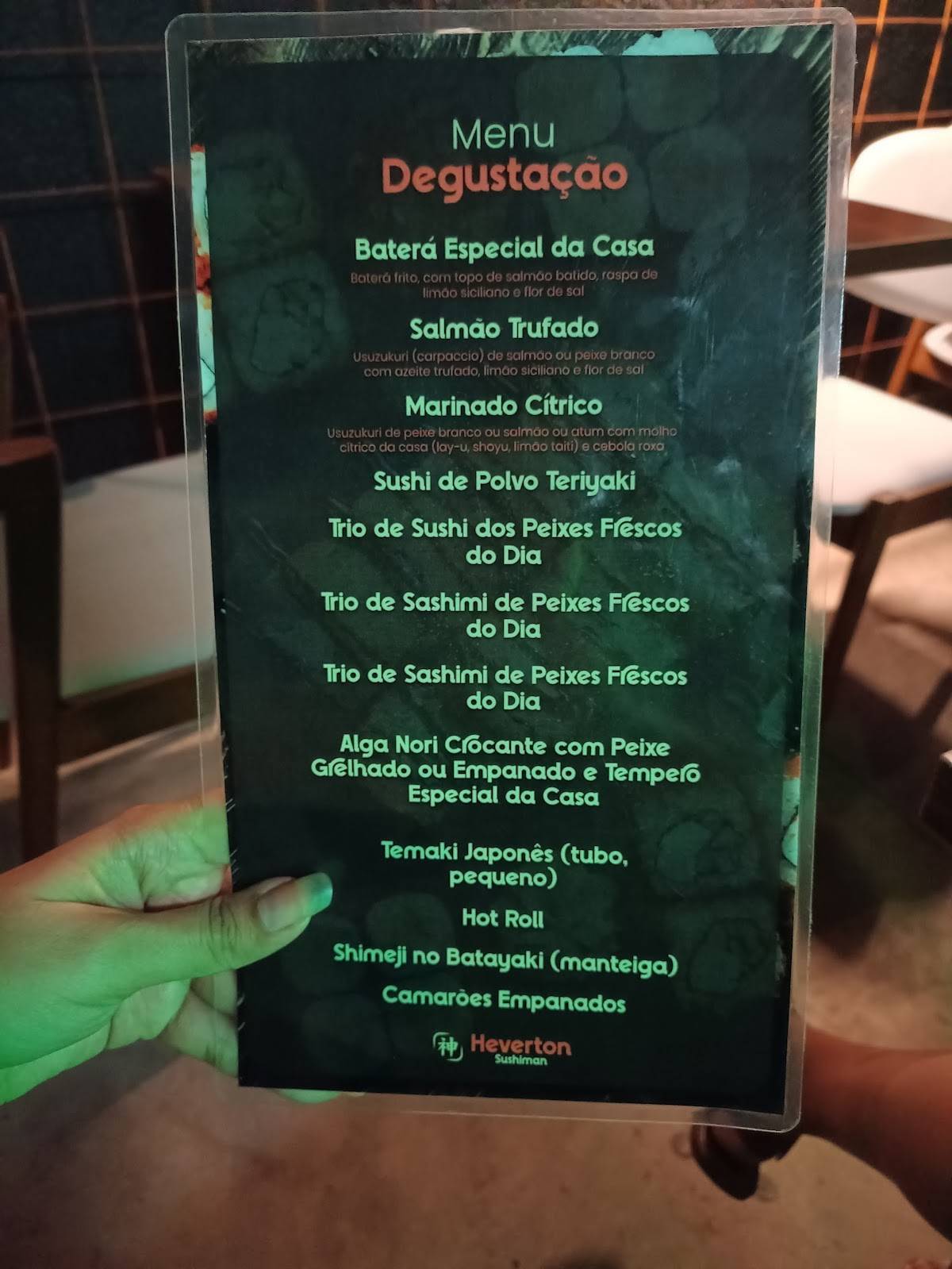 Heverton Sushiman cardápio