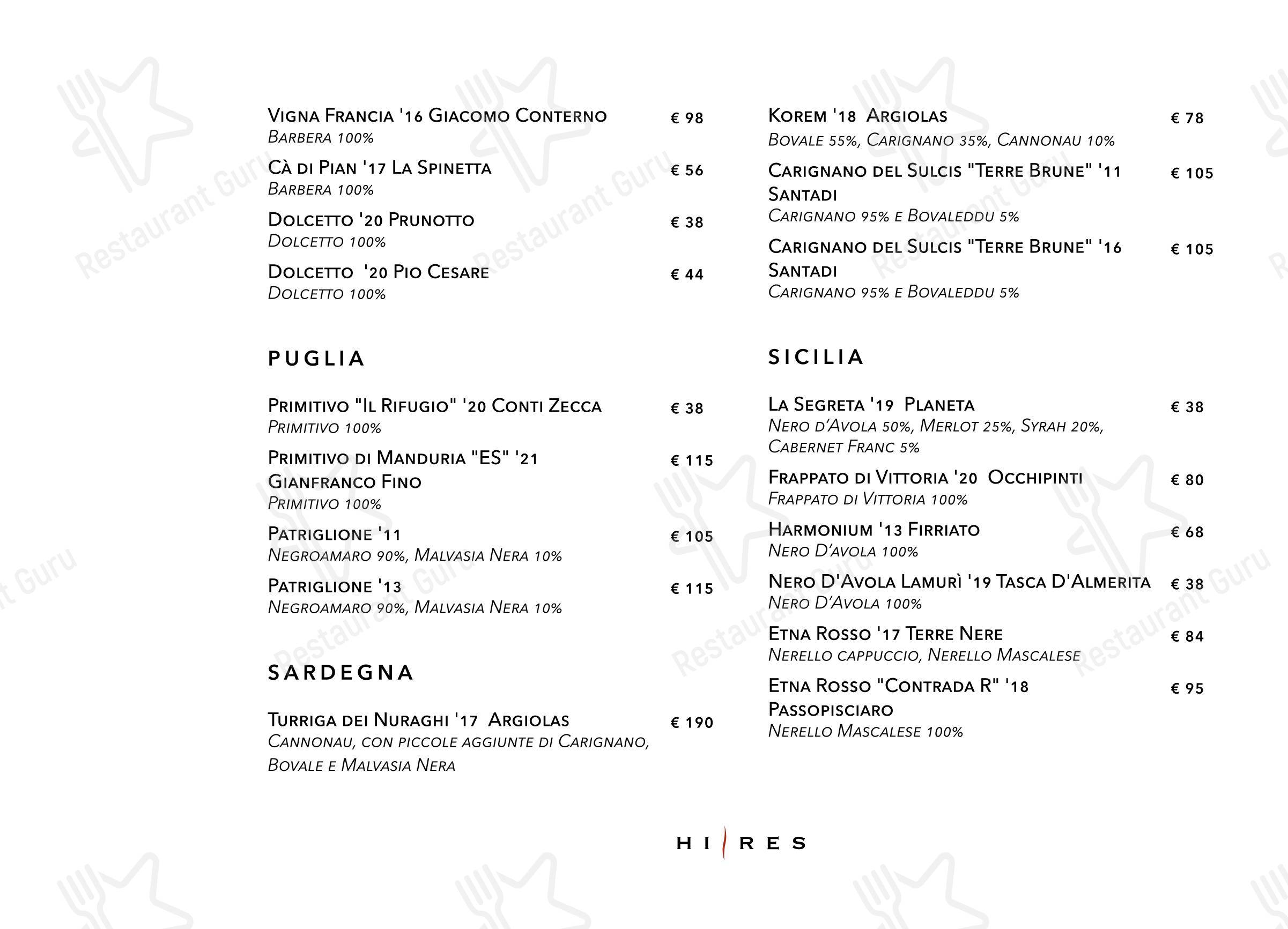 Ночное меню per Hi-Res in Roma