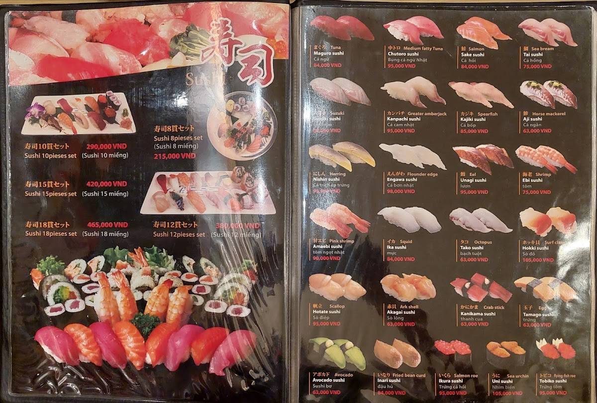 Menu at 和食処 花さ伊 restaurant, Ho Chi Minh City
