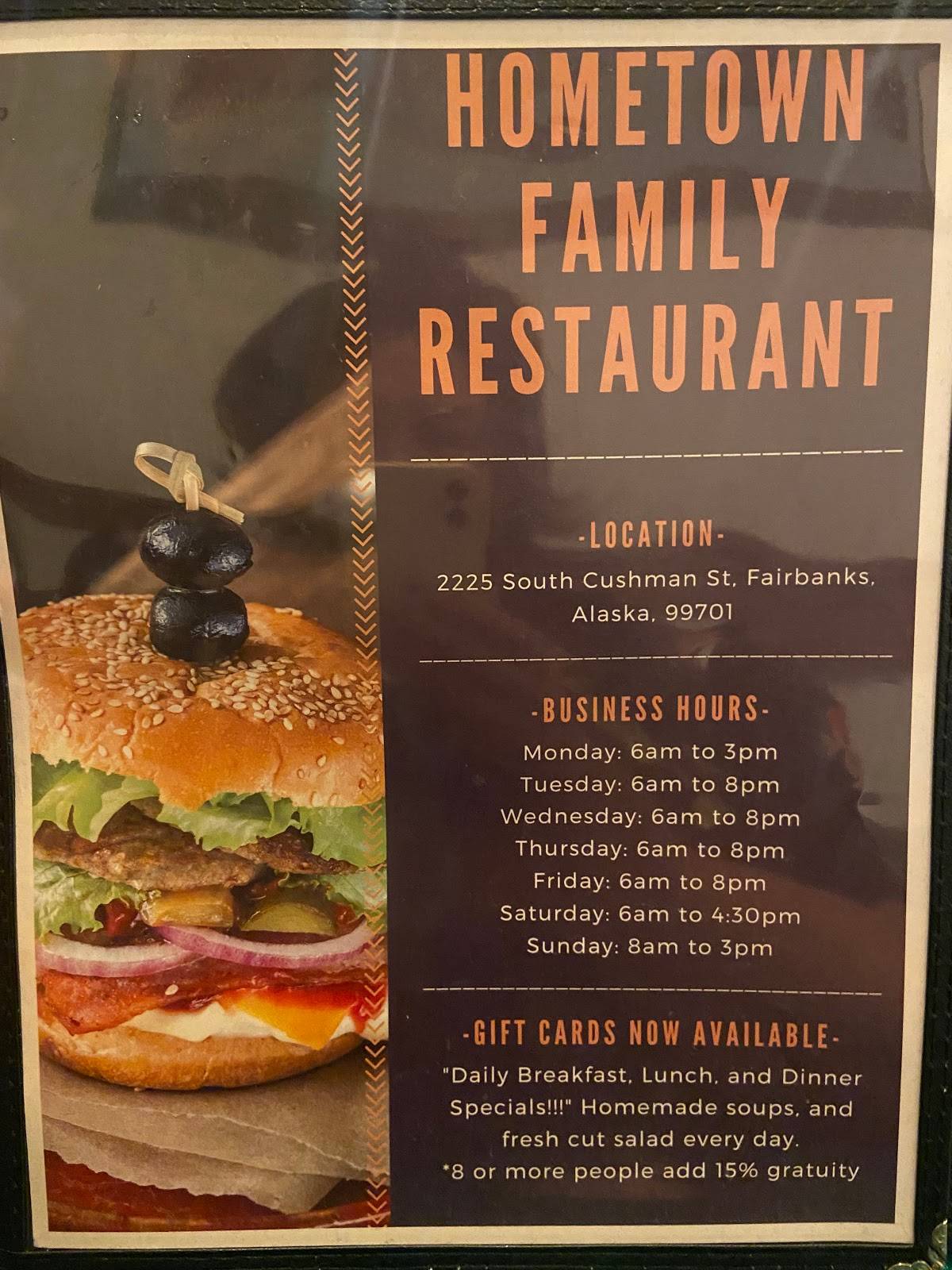 Menu at Hometown Restaurant, Fairbanks, S Cushman St