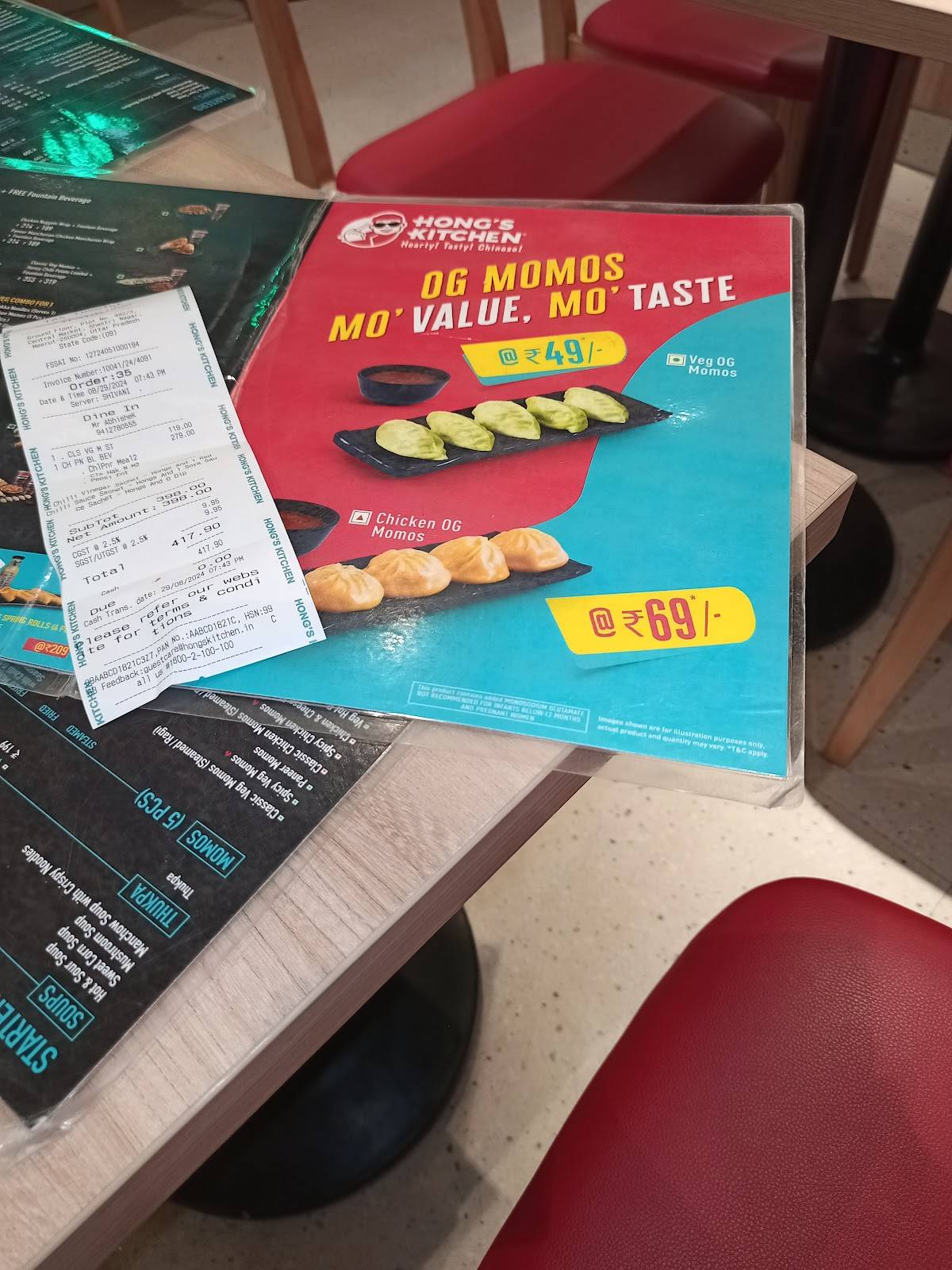 Hong's Kitchen menu