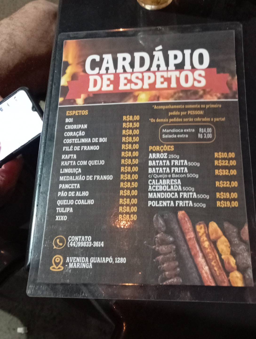 Hora do Espetinho cardápio