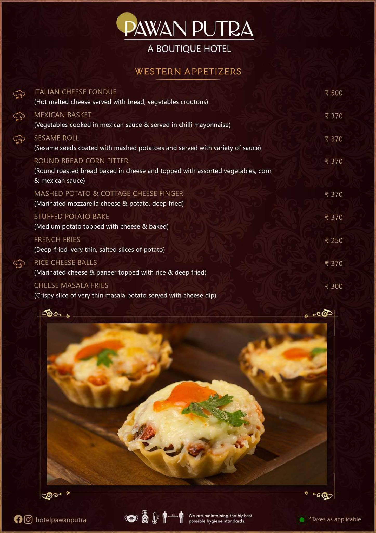 Hotel Pawan Putra menu