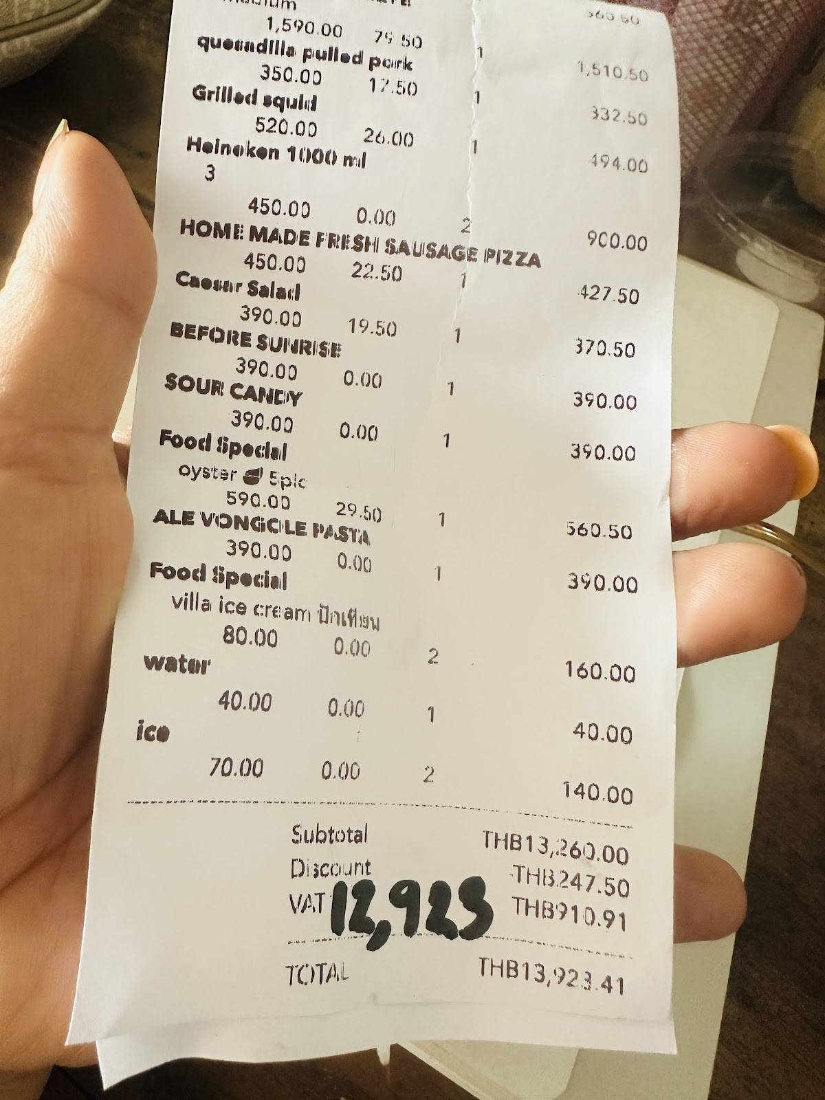 Menu at Howler Bar & Grill, Bangkok