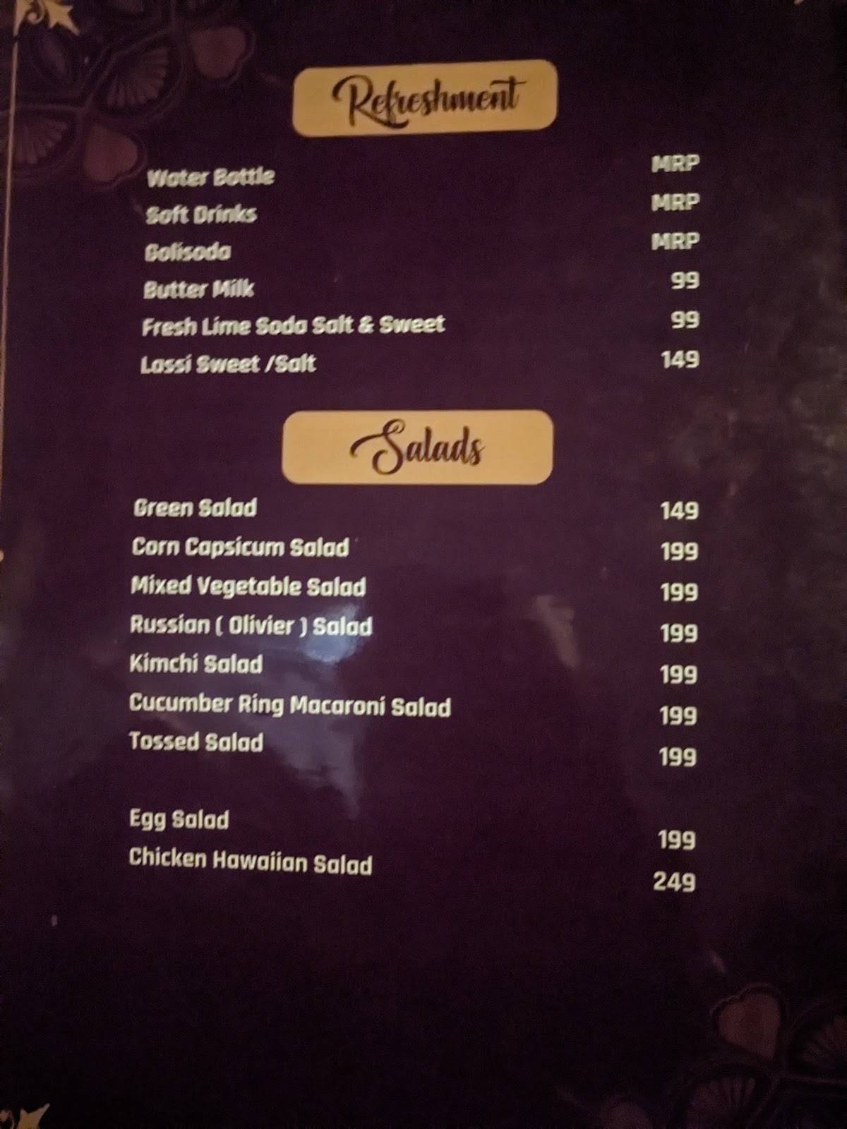 Mayukha Jungle Theme Restaurant KPHB, Hyderabad menu
