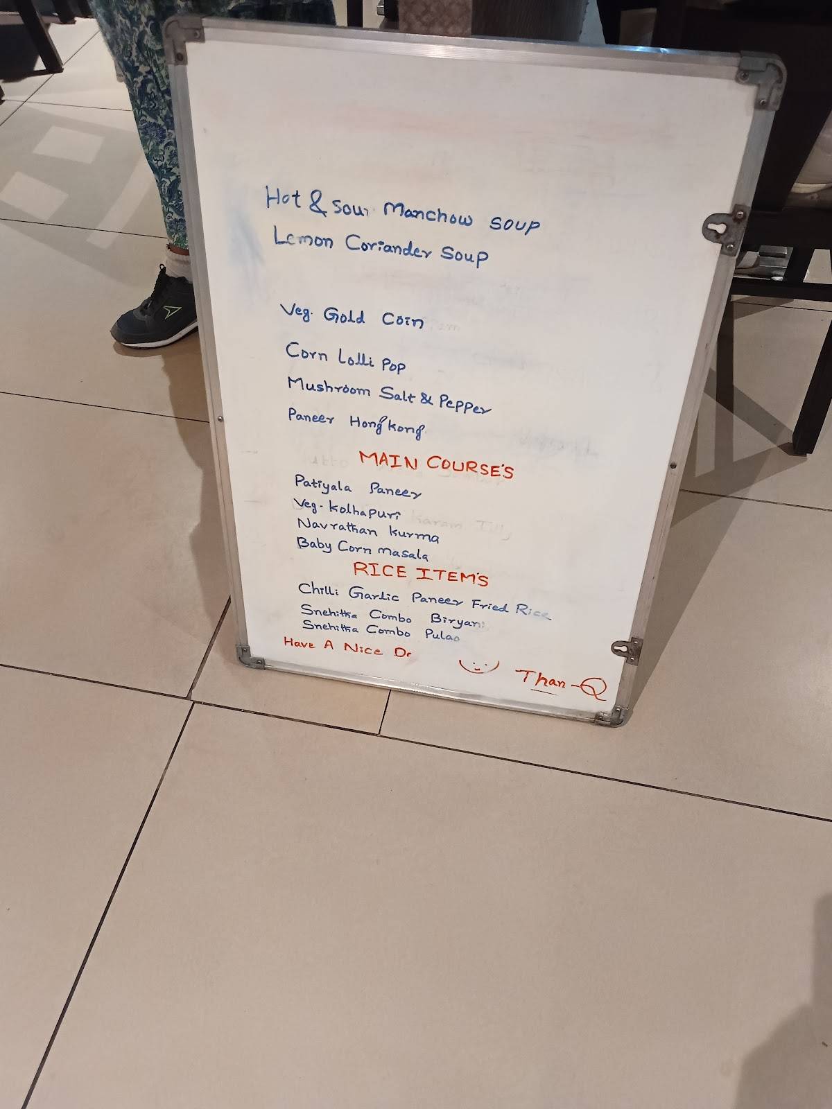 Snehitha Restaurant menu