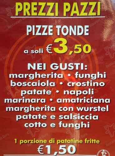 Pizzeria I Nuovi Gladiatori Roma Speisekarte