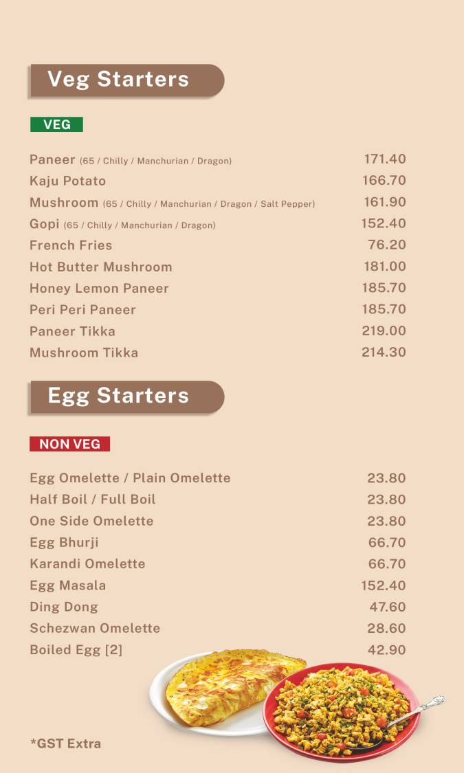 Ibrizz Park & Kitchen menu
