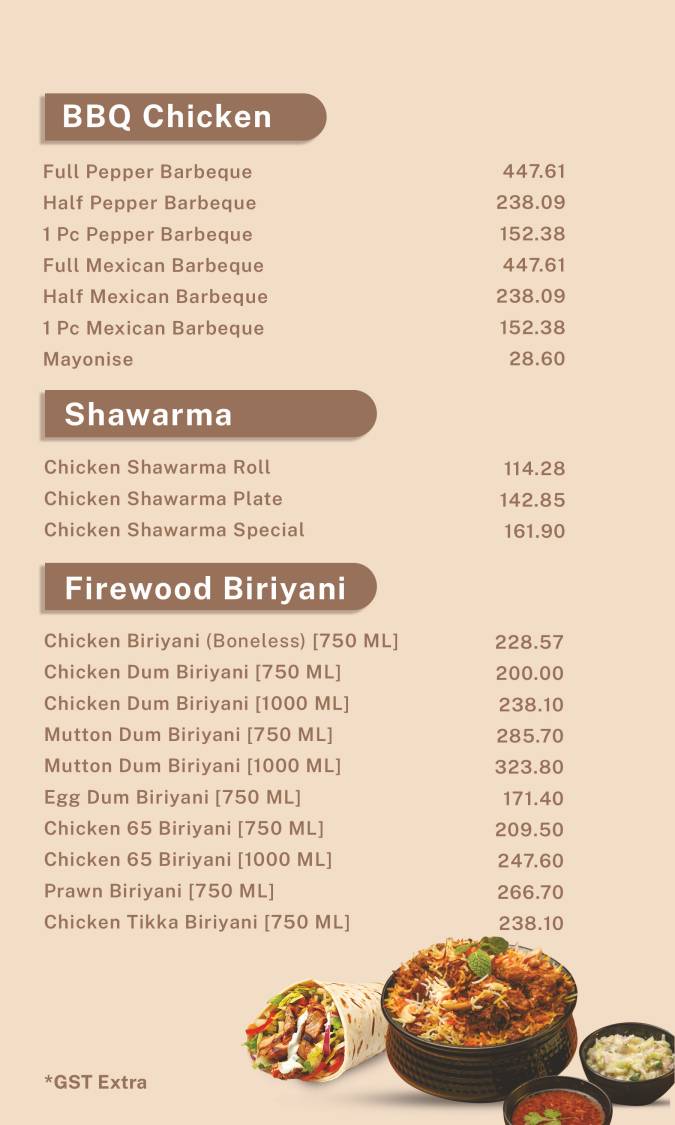 Ibrizz Park & Kitchen menu