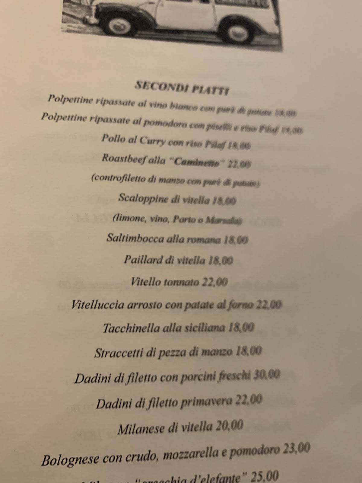 Menu di Ristorante Il Caminetto 
